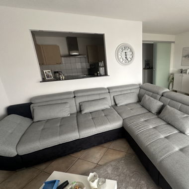 Ecksofa grau/schwarz
