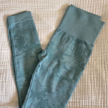 Gymshark türkise nahtlose Adapt Camo-Leggings