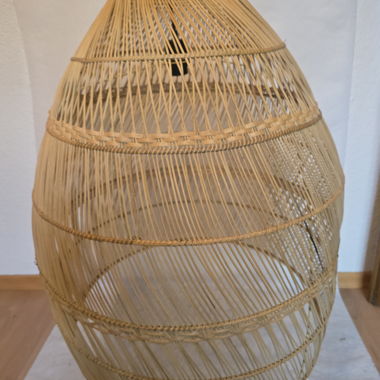 Lampada da soffitto XXL in rattan