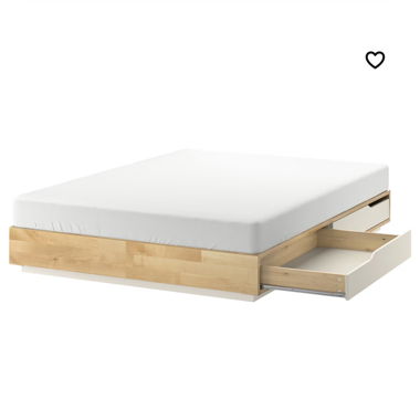 160x 200 bed with built-in drawers 
