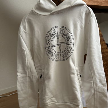 Felpa con cappuccio Stone Island bianca