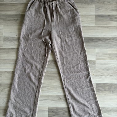 Pantaloni in lino beige Pieces S