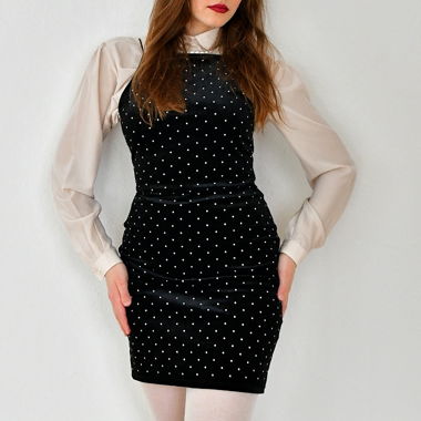 Mini abito nero con strass