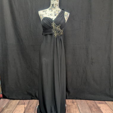 Schwarzes Abendkleid One-Shoulder – Gr. S/M