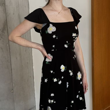black summer dress with flowers