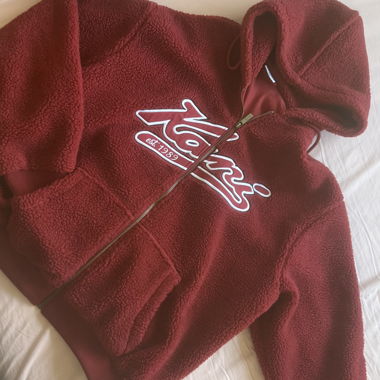 Hoodie Fleece bordeaux avec zip