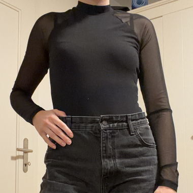 Body in mesh nero