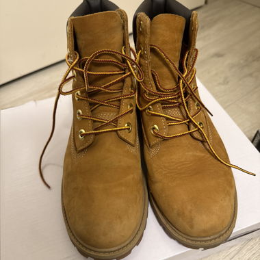 Brown leather boots