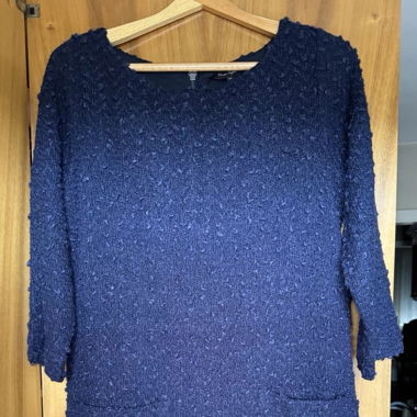 Dunkel Blaues Woll Kleid