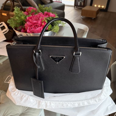 Prada Saffiano Leder Tasche Schwarz Large