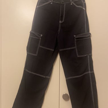 Pantaloni cargo semi-baggy neri H&M