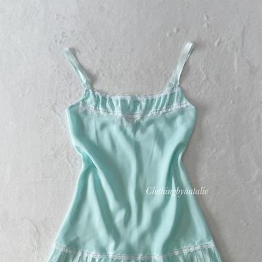 VS Blue Chiffon Slip Dress (S)