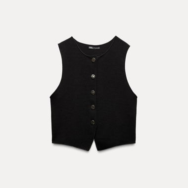 Zara Stretch Strickweste Top - Grösse M