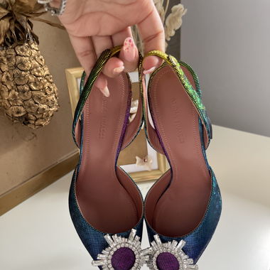 Amina Muaddi Rainbow Slingback