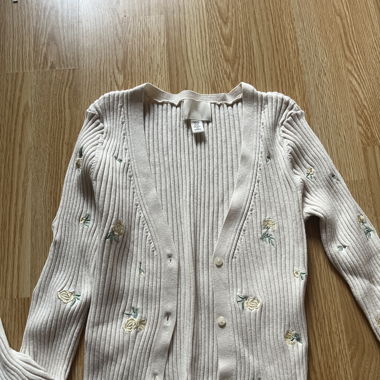 Cardigan With Yellow Flowers