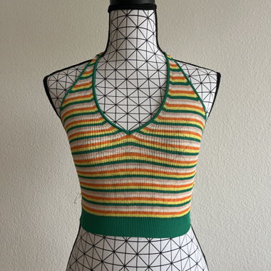 colorful striped halterneck top