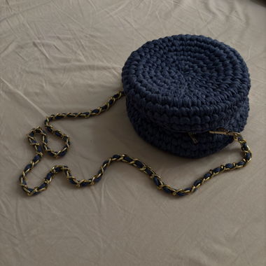 “Spiraled” handmade handwoven shoulder bag