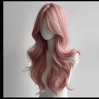 Long Wavy Pink Wig