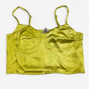 Top cami crop in raso
