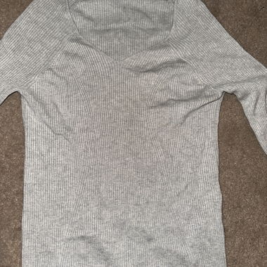 Maglia a coste manica lunga grigia – Tg. L (Primark)