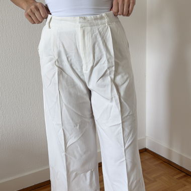 Weisse Wide-Leg-Hose
