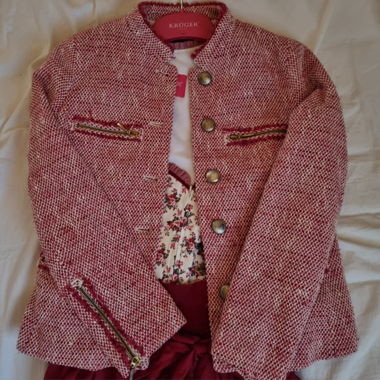Giacca in tweed rossa di Zara taglia S