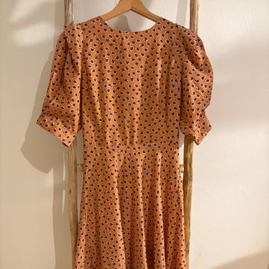 Old-rose dress with flowers