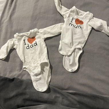 Set de 2 bodies "I love mum & dad"