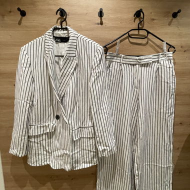 striped blazer with striped pants