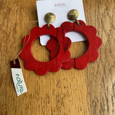 Rote Ohrringe Nature Bijoux