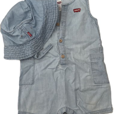 Levi's tutina denim bambino con cappello