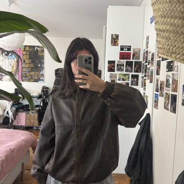 Lederjacke Braun