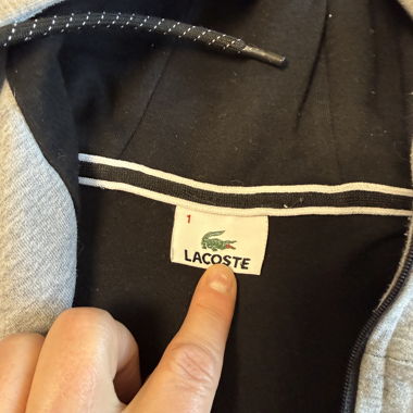 Maglione Lacoste grigio, zip rotta