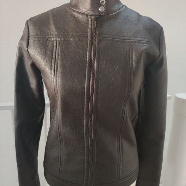 Brown imitation leather jacket   - size 36