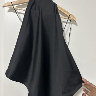 Black Draped Vest Top