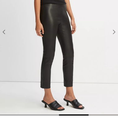 Leggings Vince in pelle di agnello neri S