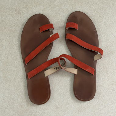 Damen Sandalen braun/rot