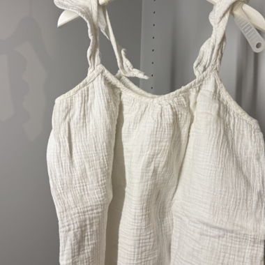 Haut babydoll en lin blanc