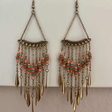 Chandelier Earrings with Multiple Pearl Strands
