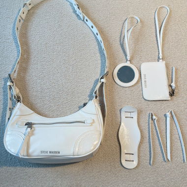 Steve Madden white shoulder bag set