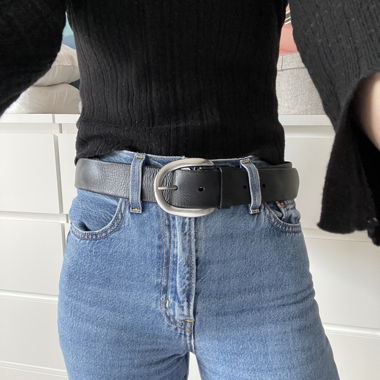 Ceinture en cuir Liebeskind Berlin noire 85 cm