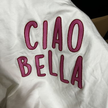 Weisses „Ciao Bella“ Sweatshirt