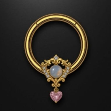 Piercing Clicker Oro con Pietra di Luna