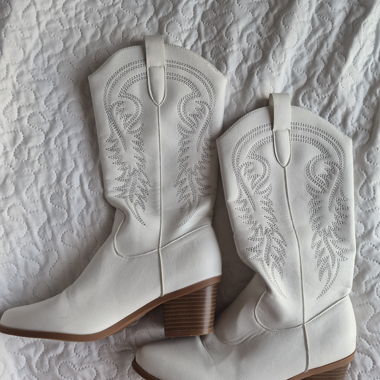 White Western Boots