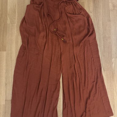 Rust Wide-Leg Trousers - Zara