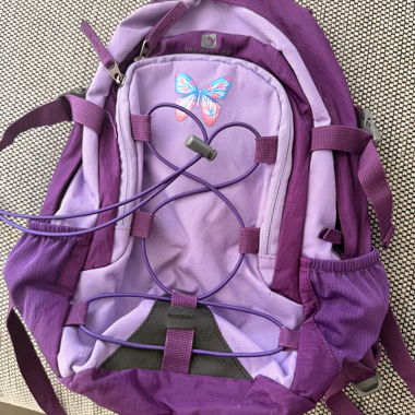 Zaino per bambini viola con farfalla