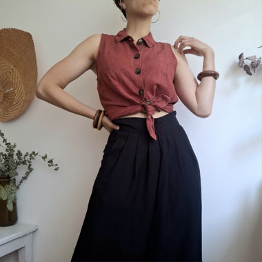 Blouse en lin Mango