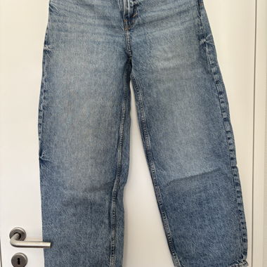 Jeans baggy in denim vita alta