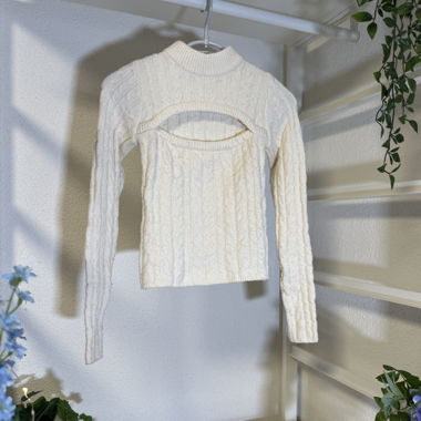 Strickpullover mit Décolleté-Ausschnitt – XS