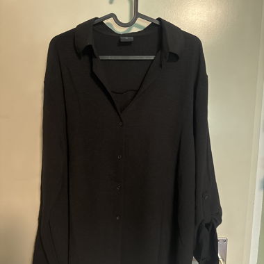 Black long-sleeve blouse